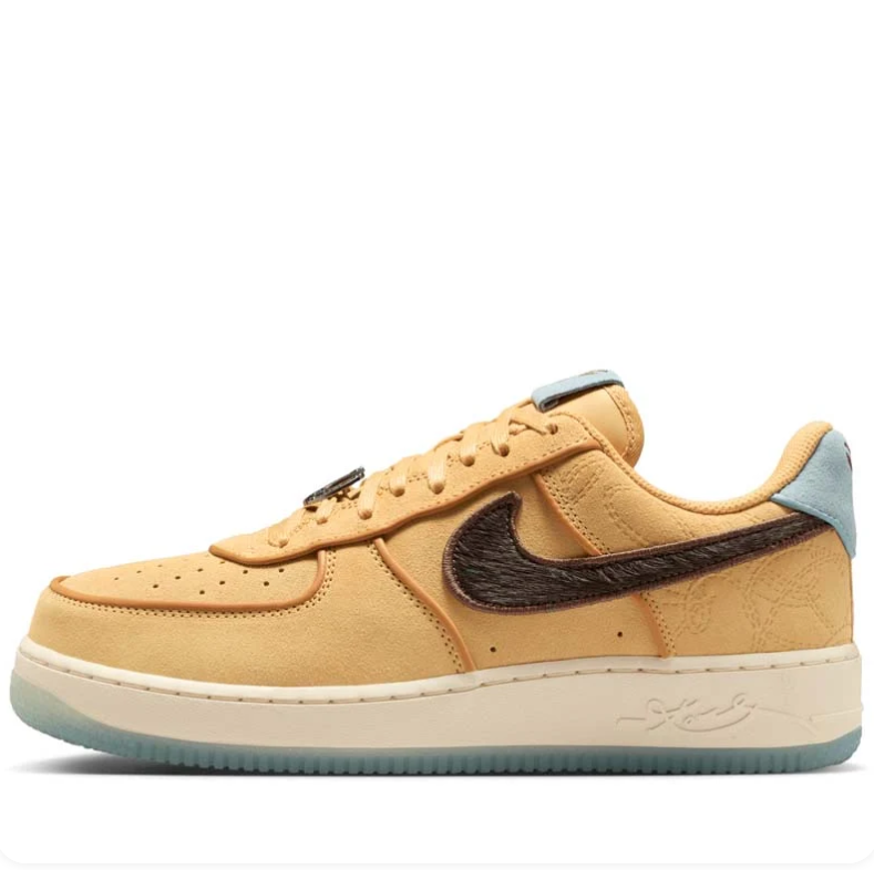 Nike Air Force 1 Low Inspected By Swoosh Wheat Dark Brown Icy Blue