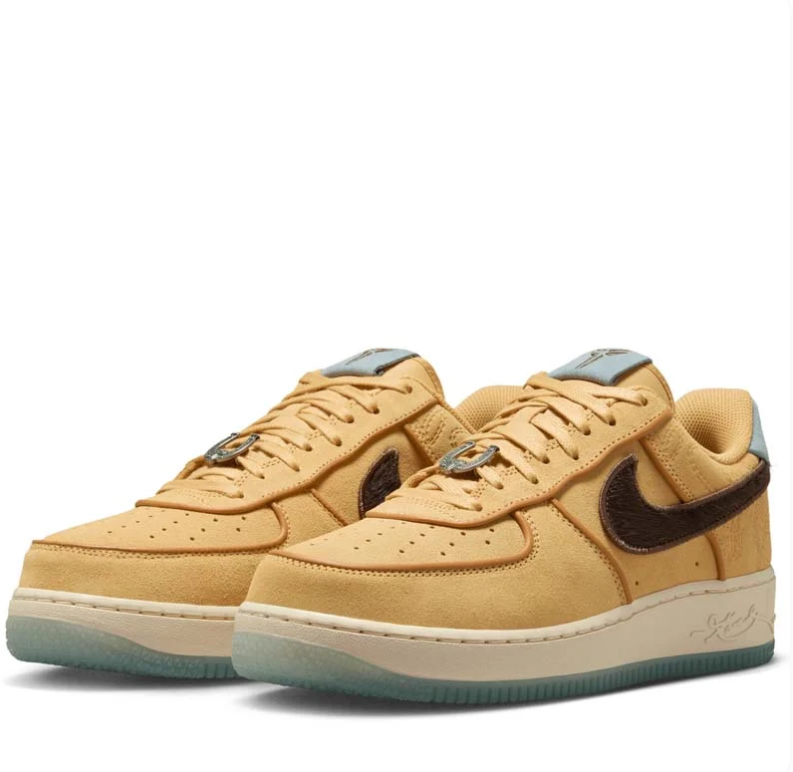 Nike Air Force 1 Low Inspected By Swoosh Wheat Dark Brown Icy Blue