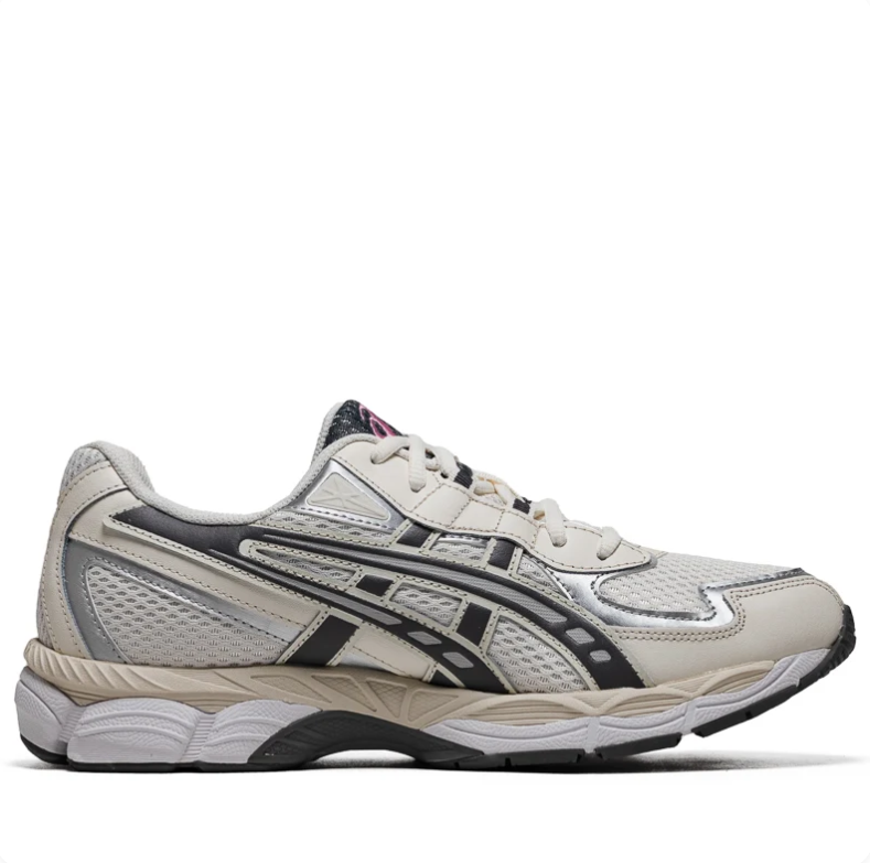 ASICS Gel-Nimbus 9 Cream Dark Grey Pink Metallic Silver
