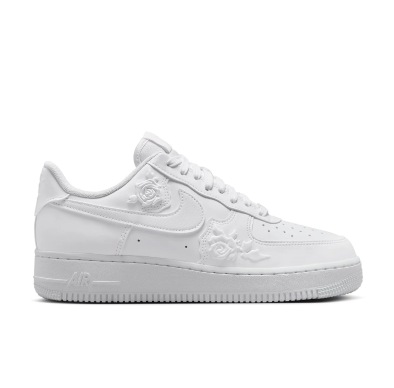 Nike Air Force 1 Low White Floral Rose Embossed