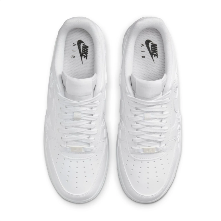 Nike Air Force 1 Low White Floral Rose Embossed