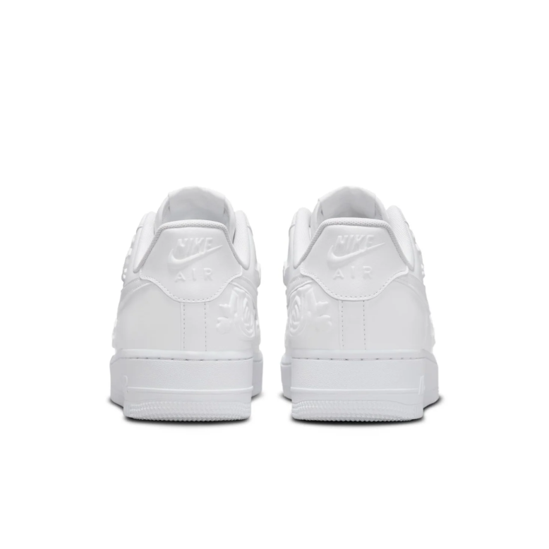 Nike Air Force 1 Low White Floral Rose Embossed
