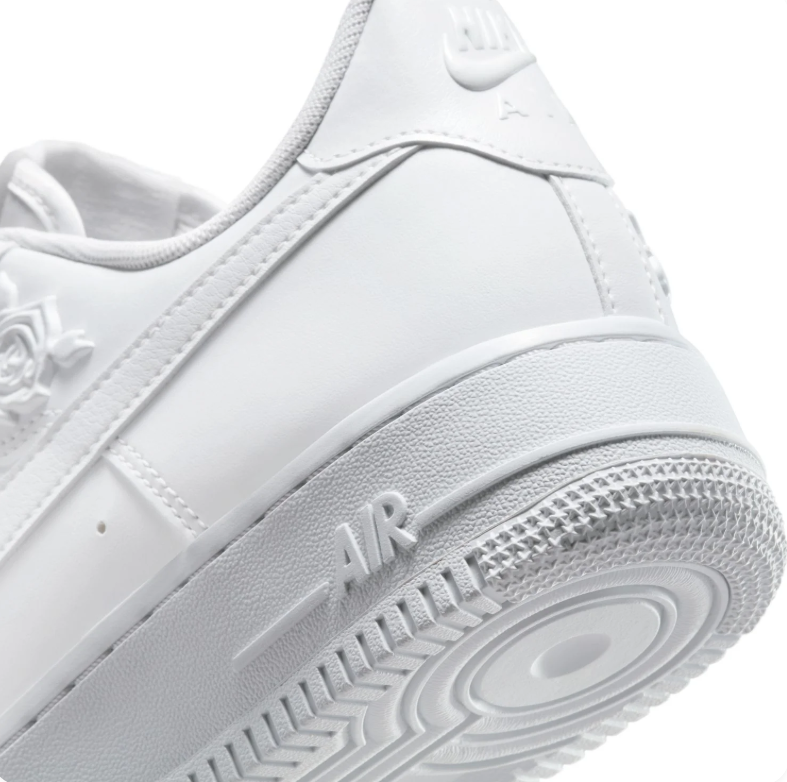 Nike Air Force 1 Low White Floral Rose Embossed