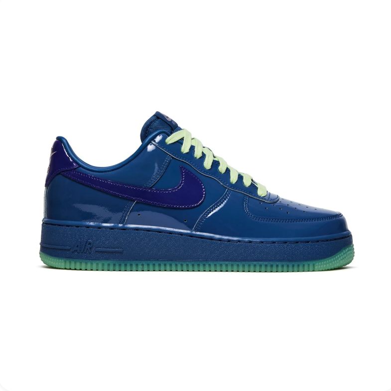 Nike Air Force 1 Low Deep Royal Blue Volt Green Patent