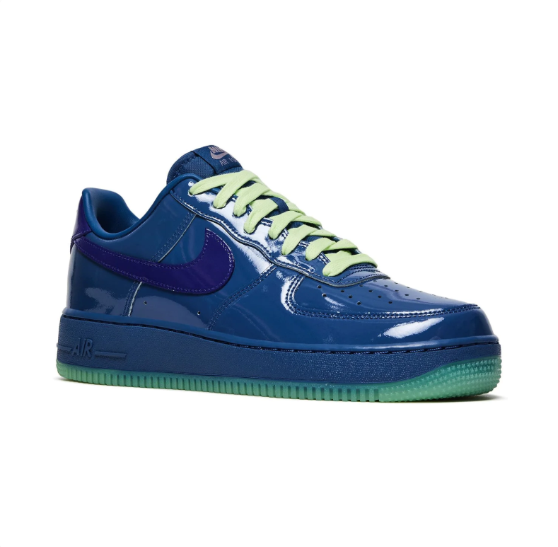 Nike Air Force 1 Low Deep Royal Blue Volt Green Patent
