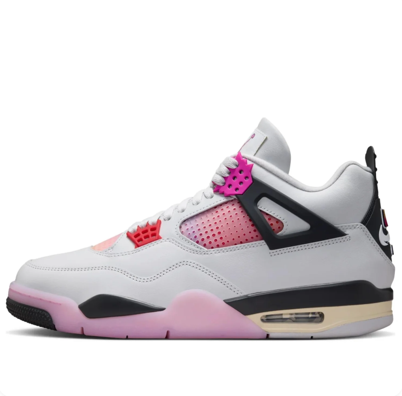 Air Jordan 4 Retro White Pink Fuchsia Black