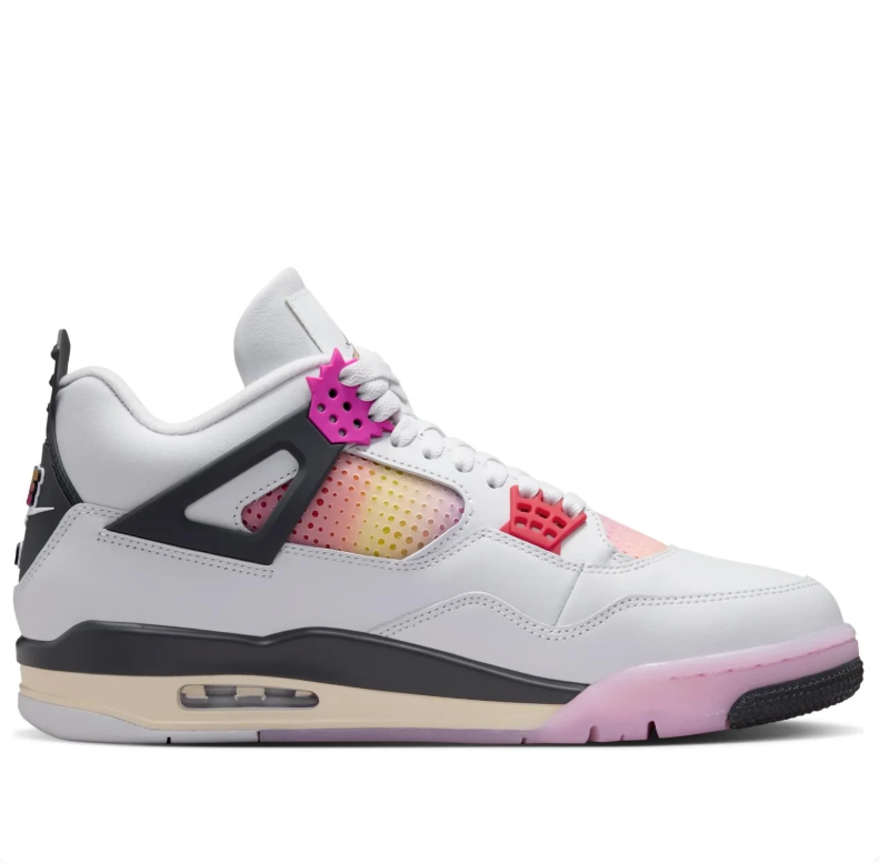Air Jordan 4 Retro White Pink Fuchsia Black