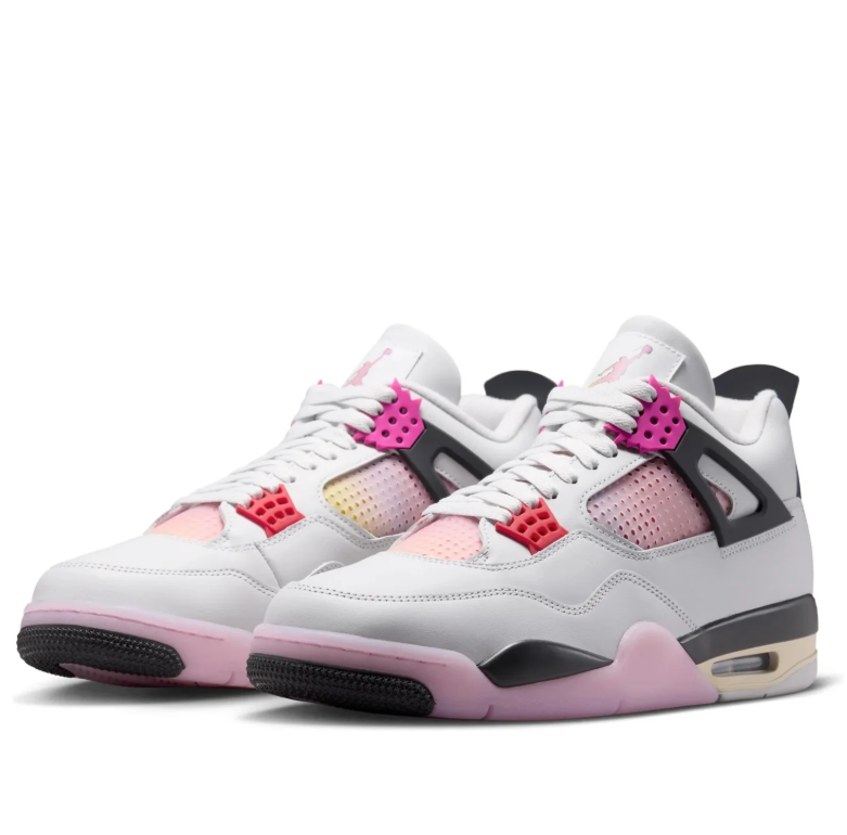 Air Jordan 4 Retro White Pink Fuchsia Black