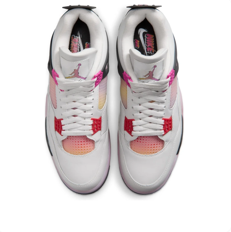 Air Jordan 4 Retro White Pink Fuchsia Black