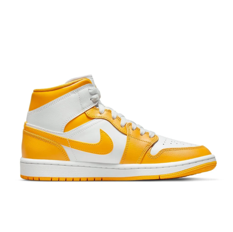 Air Jordan 1 Mid White University Gold Yellow