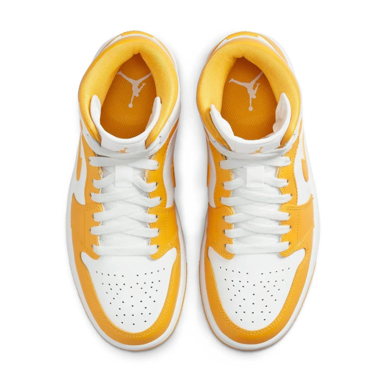 Air Jordan 1 Mid White University Gold Yellow