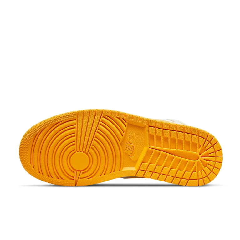 Air Jordan 1 Mid White University Gold Yellow