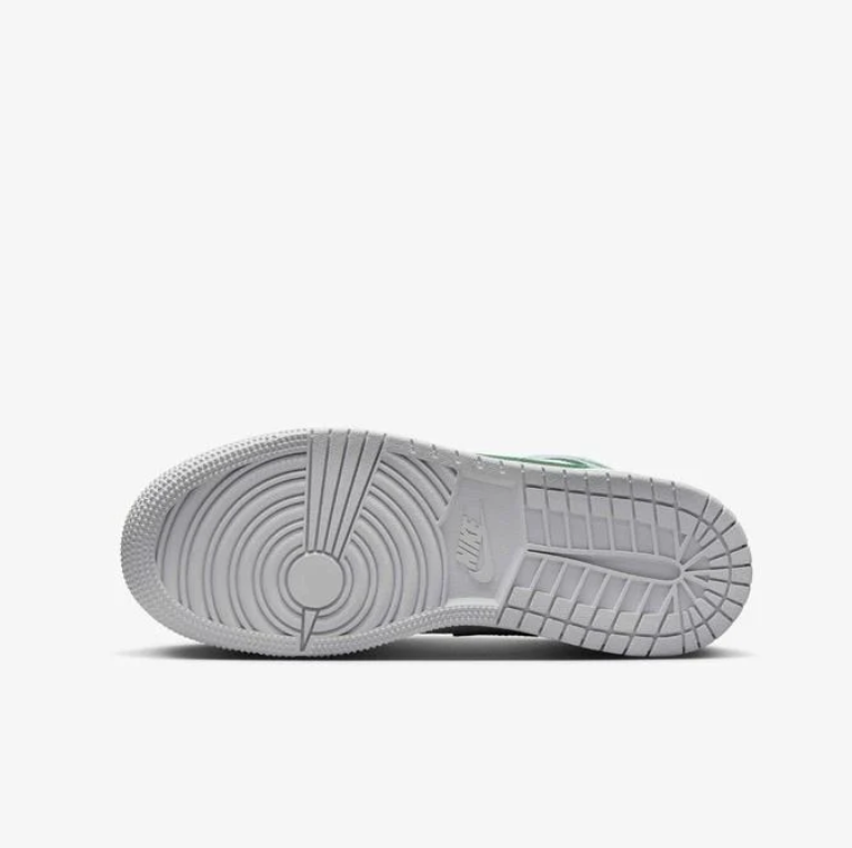 Air Jordan 1 Mid White Grey Lucky Green