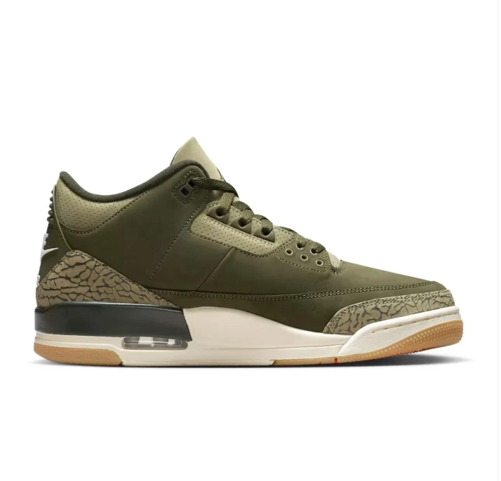 Air Jordan 3 Retro Olive Elephant Print Gum