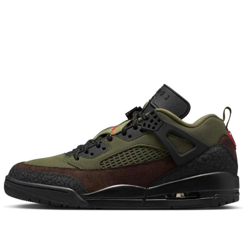Jordan Spizike Low Olive Dark Brown Black