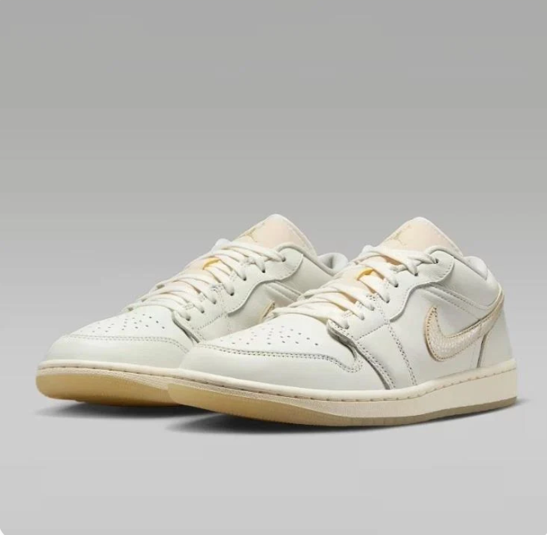 Air Jordan 1 Low Sail Gold Stitch Gum