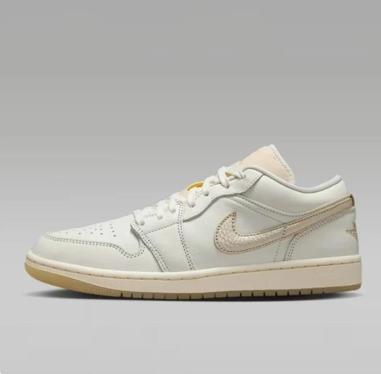 Air Jordan 1 Low Sail Gold Stitch Gum