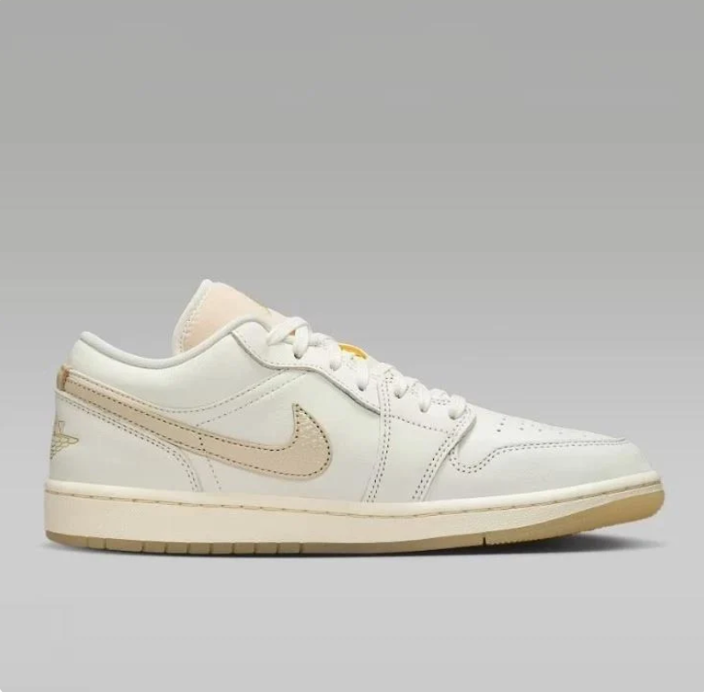 Air Jordan 1 Low Sail Gold Stitch Gum