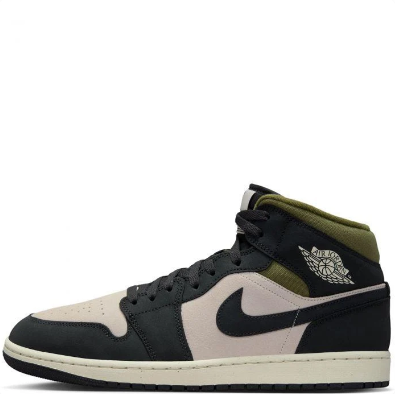 Air Jordan 1 Mid Black Sand Olive