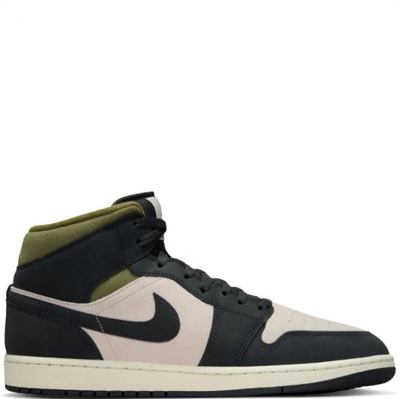 Air Jordan 1 Mid Black Sand Olive