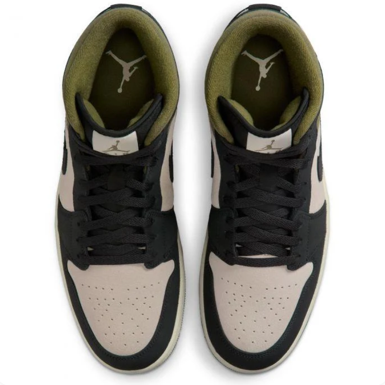 Air Jordan 1 Mid Black Sand Olive