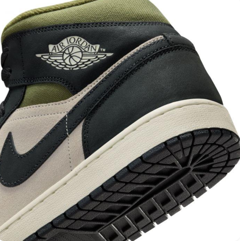 Air Jordan 1 Mid Black Sand Olive