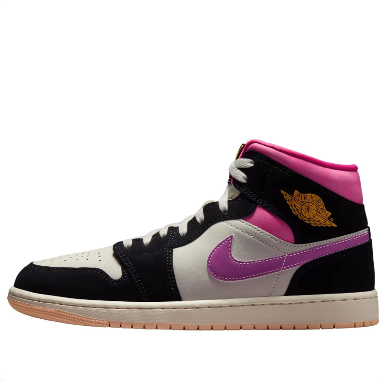 Air Jordan 1 Mid Black Fuchsia Purple Gum