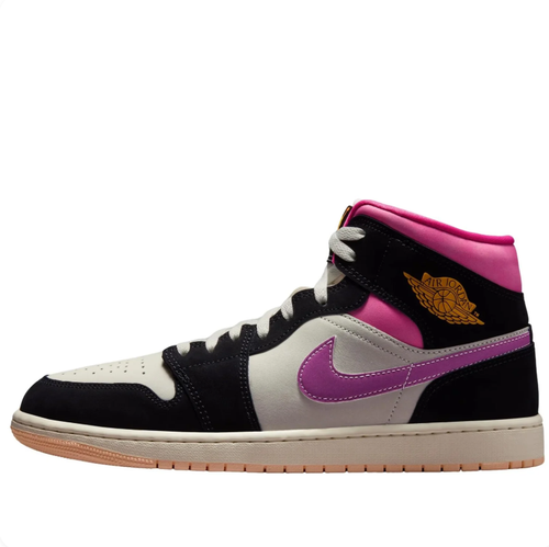 Air Jordan 1 Mid Black Fuchsia Purple Gum