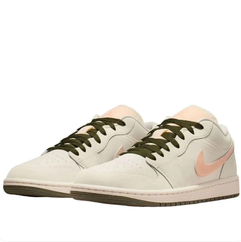 Air Jordan 1 Low Sail Pink Glaze Olive