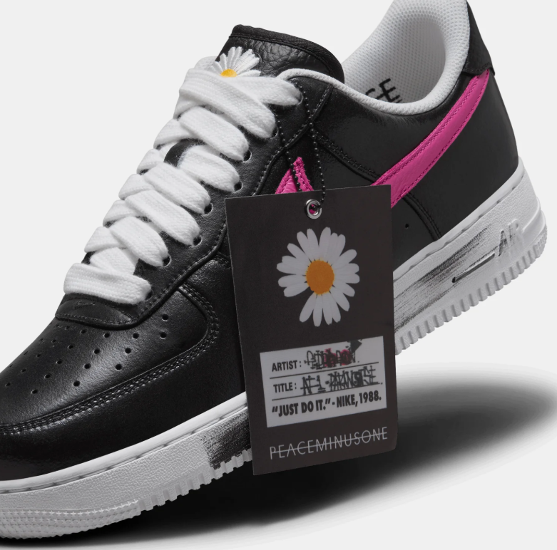 Nike Air Force 1 Low Black Pink Swoosh